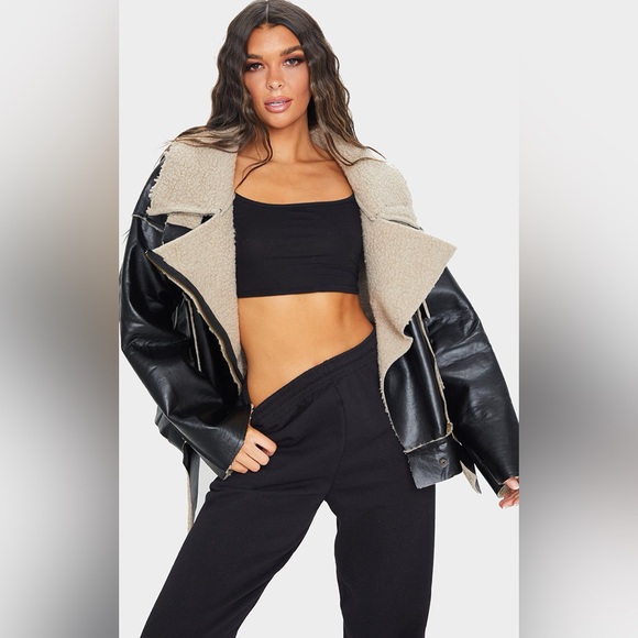 NWT PRETTYLITTLETHING AVIATOR JACKET ❤️ - Picture 2 of 3